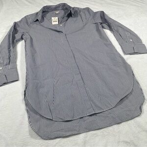 NEW J Crew Womens Small 100% Cotton Striped Button Front Shirt Tunic C3531 NWT